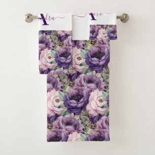 Luxury Bath Towel Set Pamper Yourself w/ Flowers