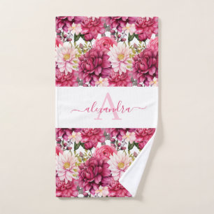 Luxury Bath Towel Set Pamper Yourself w/ Flowers