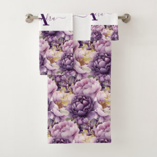 Luxury Bath Towel Set Pamper Yourself w/ Flowers