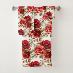 Luxury Bath Towel Set Pamper Yourself w/ Flowers