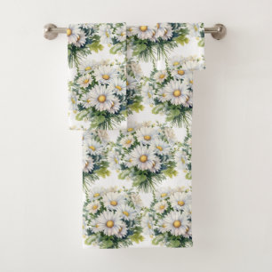 Luxury Bath Towel Set Pamper Yourself w/ Flowers