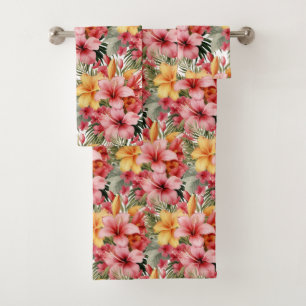 Luxury Bath Towel Set Pamper Yourself w/ Flowers