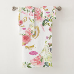 Luxury Bath Towel Set Pamper Yourself w/ Flowers