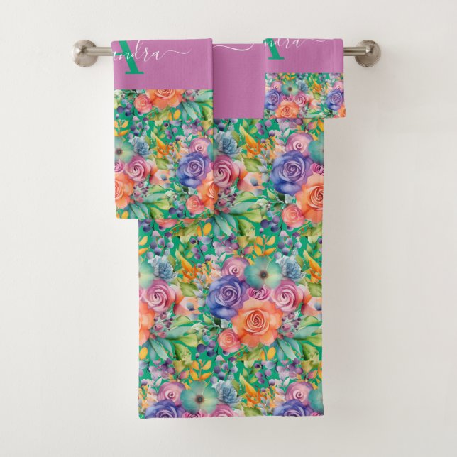 Luxury Bath Towel Set | Pamper Yourself w/ Flowers (Insitu)