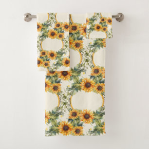 Luxury Bath Towel Set Pamper Yourself w/ Flowers