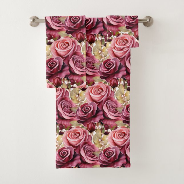 Luxury Bath Towel Set | Pamper Yourself w/ Flowers (Insitu)