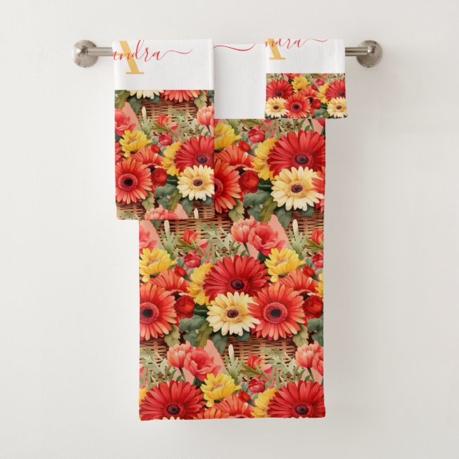 Luxury Bath Towel Set | Pamper Yourself w/ Flowers (Insitu)