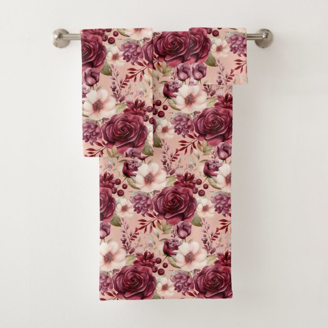 Luxury Bath Towel Set | Pamper Yourself w/ Flowers (Insitu)