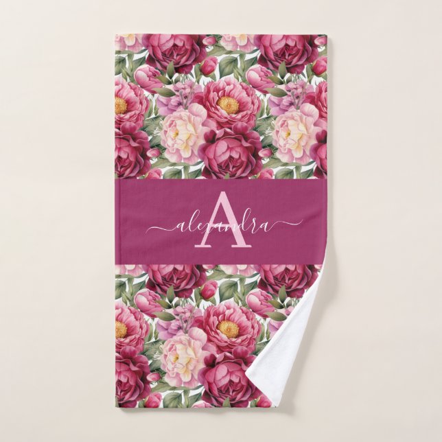 Luxury Bath Towel Set | Pamper Yourself w/ Flowers (Hand Towel)