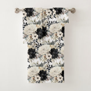 Luxury Bath Towel Set Pamper Yourself w/ Flowers