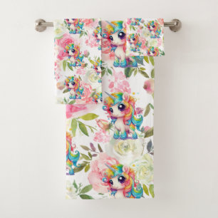 Luxury Bath Towel Set Pamper Yourself w/ Flowers