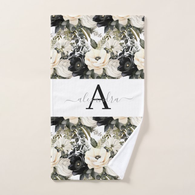 Luxury Bath Towel Set | Pamper Yourself w/ Flowers (Hand Towel)