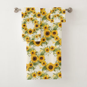 Luxury Bath Towel Set Pamper Yourself w/ Flowers