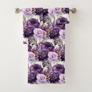 Luxury Bath Towel Set Pamper Yourself w/ Flowers