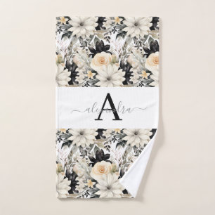 Luxury Bath Towel Set Pamper Yourself w/ Flowers