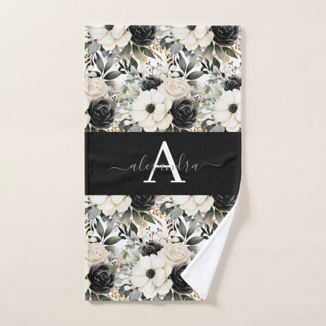 Luxury Bath Towel Set | Pamper Yourself w/ Flowers (Hand Towel)