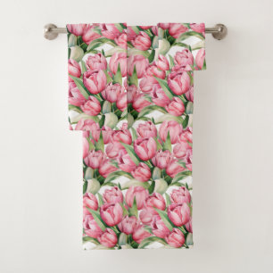 Luxury Bath Towel Set Pamper Yourself w/ Flowers