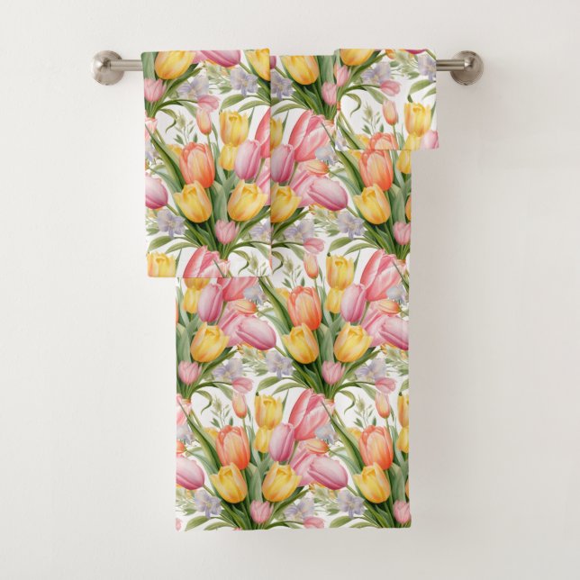Luxury Bath Towel Set | Pamper Yourself w/ Flowers (Insitu)