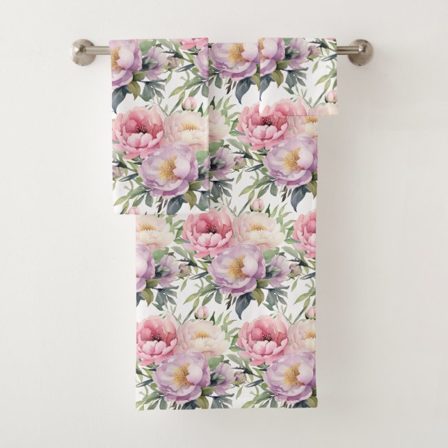 Luxury Bath Towel Set | Pamper Yourself w/ Flowers (Insitu)