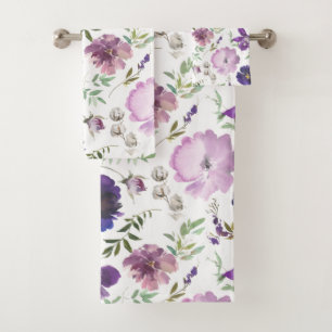 Luxury Bath Towel Set Pamper Yourself w/ Flowers