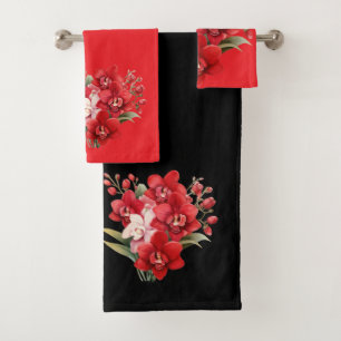 Luxury Bath Towel Set Pamper Yourself w/ Flowers