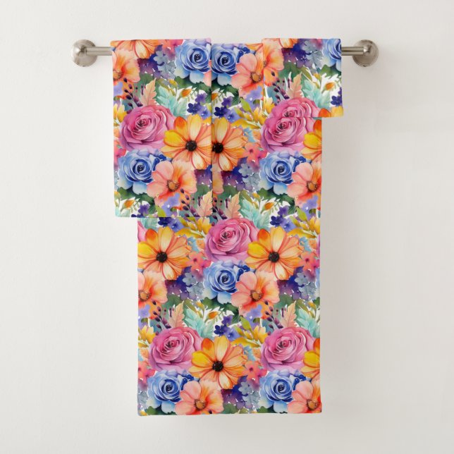 Luxury Bath Towel Set | Pamper Yourself w/ Flowers (Insitu)