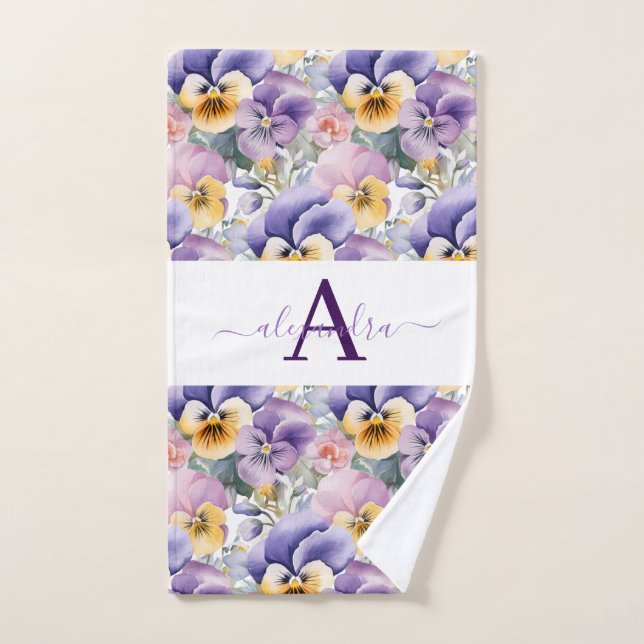 Luxury Bath Towel Set | Pamper Yourself w/ Flowers (Hand Towel)
