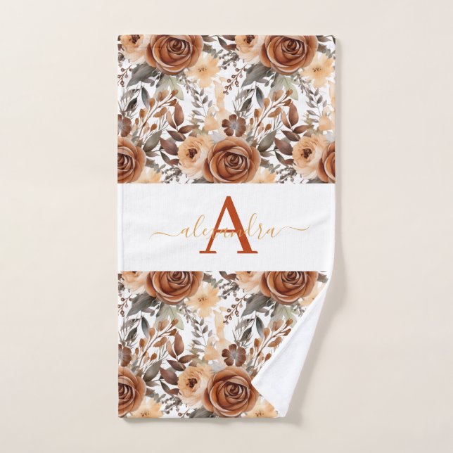 Luxury Bath Towel Set | Pamper Yourself w/ Flowers (Hand Towel)