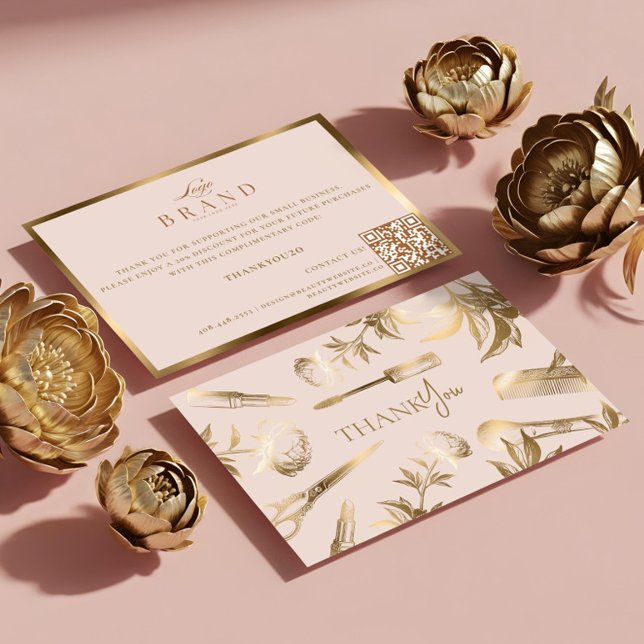 Luxury Beauty Business Thank You for Your Purchase Card (Luxury Beauty Business Thank You for Your Purchase)