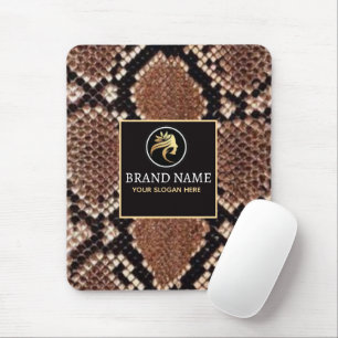 Luxury Beauty Salon Brand Brown Snake Skin Mouse Mat