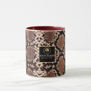 Luxury Beauty Salon Brand Brown Snake Skin Mug