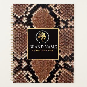 Luxury Beauty Salon Brand Brown Snake Skin Planner