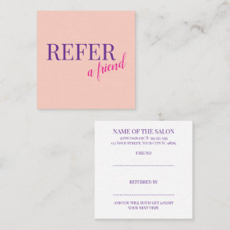 Luxury Beauty Salon Hair Stylists Lash Artists  Referral Card