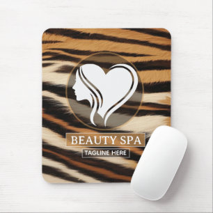 Luxury Beauty Spa Logo Elegant Tiger Print Salon Mouse Mat