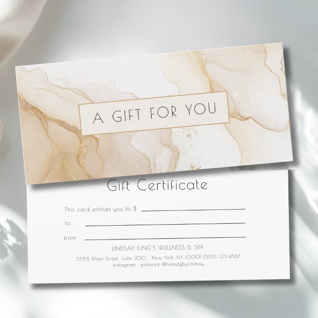 Luxury Beige Gold Marble Gift Certificate (Luxury Beige Gold Marble Gift Certificate)