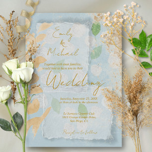 Luxury Bespoke Watercolor Art Elegant Wedding Invitation