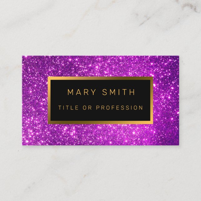 Luxury Best Popular Purple Gold Glitter Business Card (Front)
