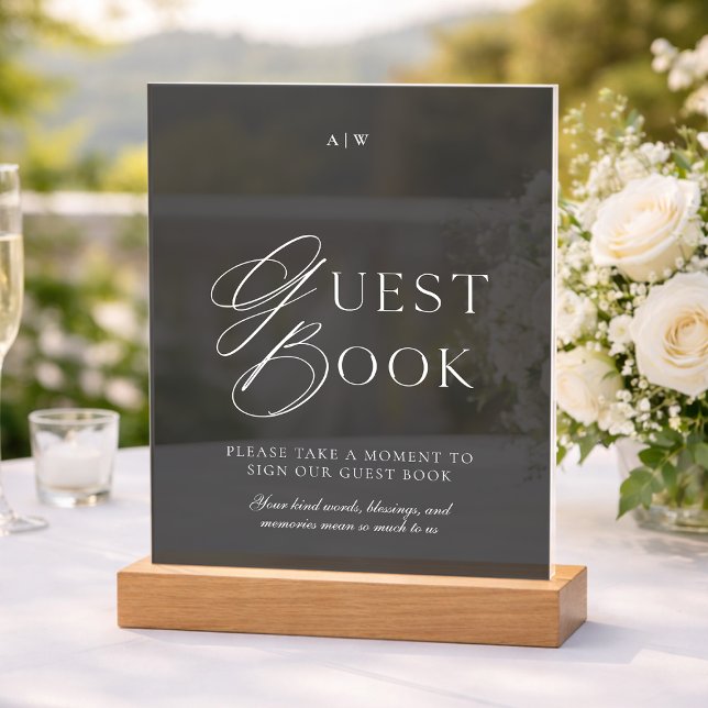 Luxury Black Acrylic Guest Book Sign (Creator Uploaded)