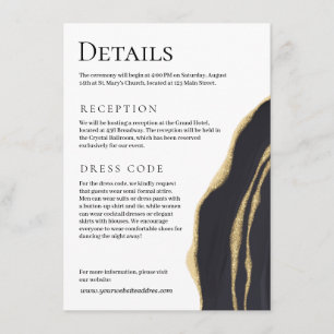 Luxury black agate with gold enclosure card