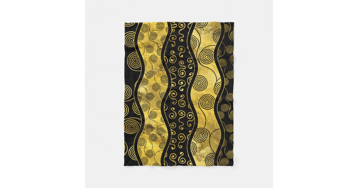 Luxury Black and Gold African Pattern Fleece Blanket Zazzle