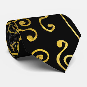 Luxury  Black and Gold African Pattern Tie