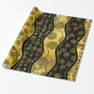 Luxury  Black and Gold African Pattern Wrapping Paper