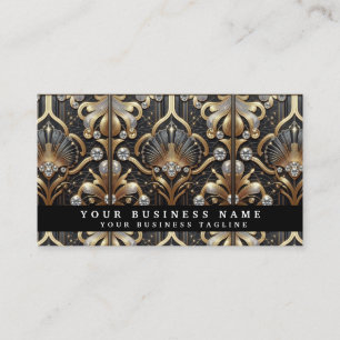 Luxury Black and Gold Art Deco Business Cards