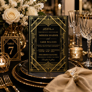 Luxury Black and Gold Art Deco Islamic wedding