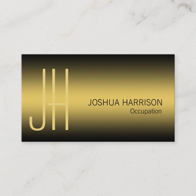 Luxury black and gold elegant business card (Front)