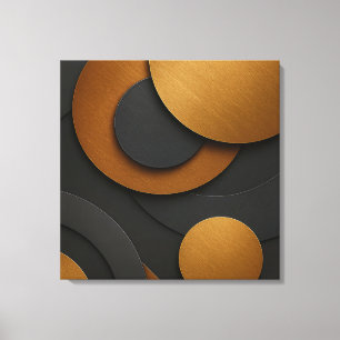 Luxury Black and Gold Geometric Abstract Design Canvas Print