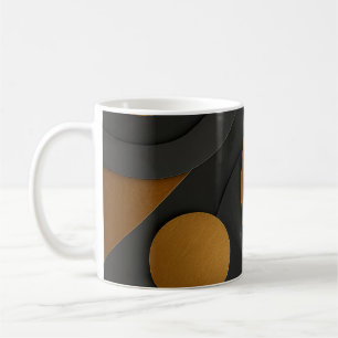 Luxury Black and Gold Geometric Abstract Design Coffee Mug