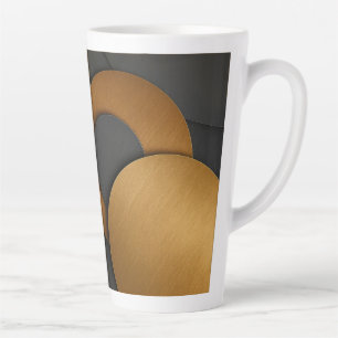 Luxury Black and Gold Geometric Abstract Design Latte Mug