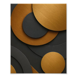 Luxury Black and Gold Geometric Abstract Design Photo Print