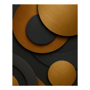 Luxury Black and Gold Geometric Abstract Design Poster